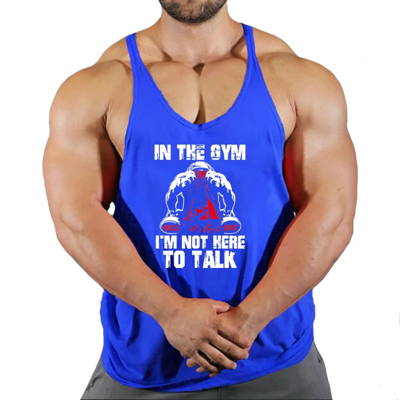 New Gym Tank Top Summer Brand Cotton Sleeveless Shirt Casual Fashion Fitness Stringer Running Vest Men bodybuilding Clothing