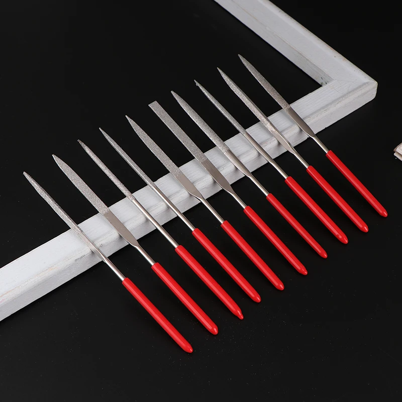 140mm 10PCS Diamond Mini Needle File Set Hand Tools For Ceramic Glass Gem Stone Hobbies And Crafts