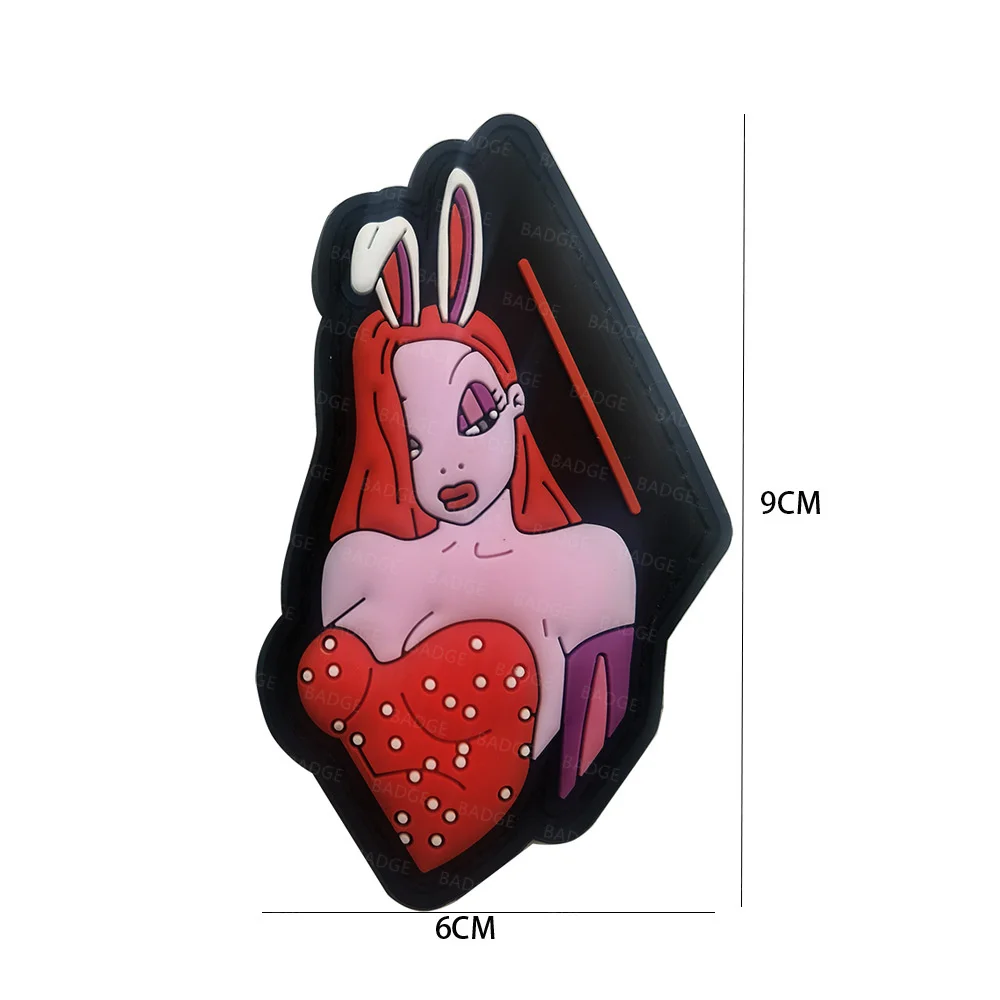 Naszywki taktyczne 3D Rabbit Pinup Girls PVC Rubber Badge Zabawna naszywka z zapięciem na haczyk na plecak, kask, kamizelkę, mundur