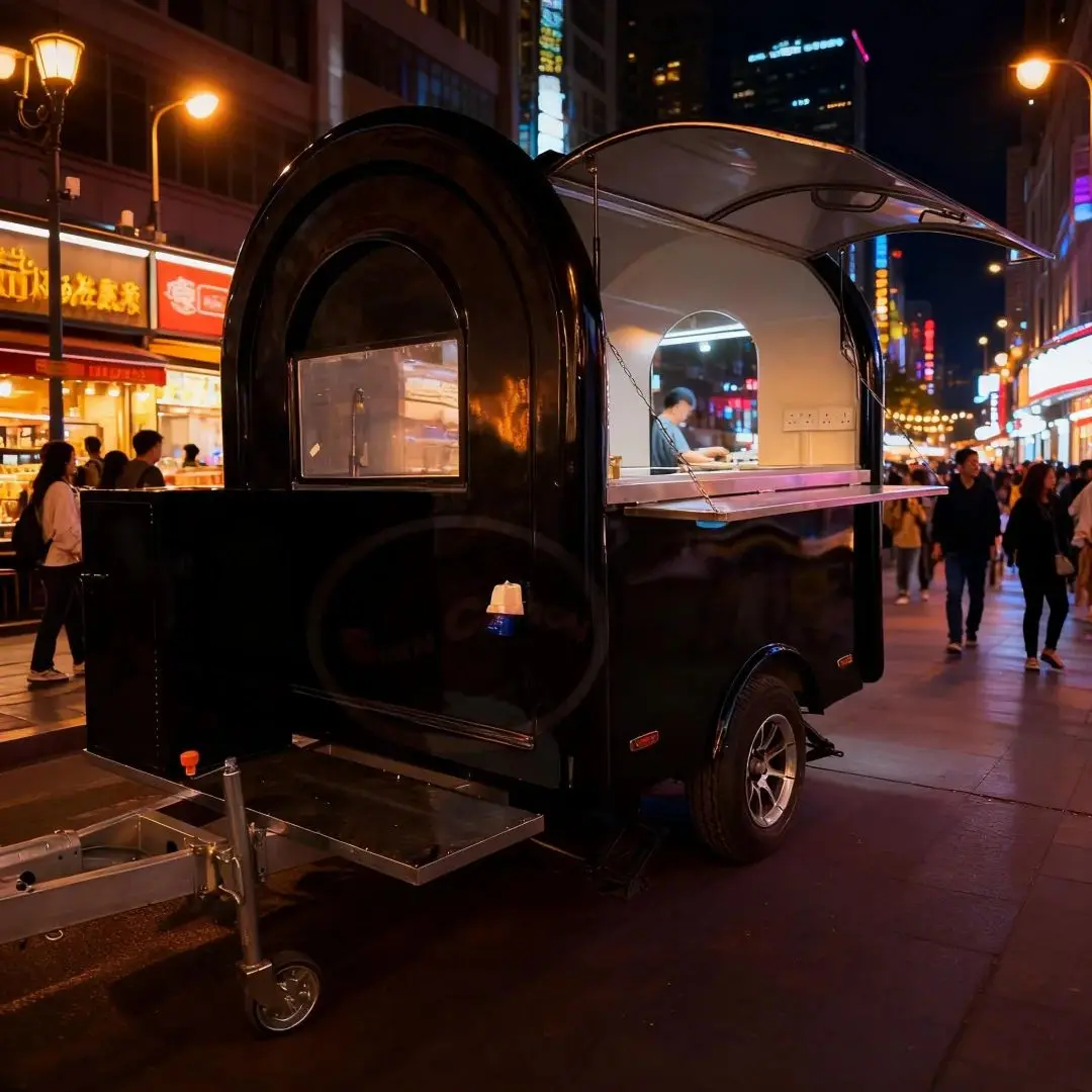 Customised Mini Light Pink Food Cart Trailer Fully Equipped Mobile Bakery Vending Truck Van for Sale at a Cheap Price