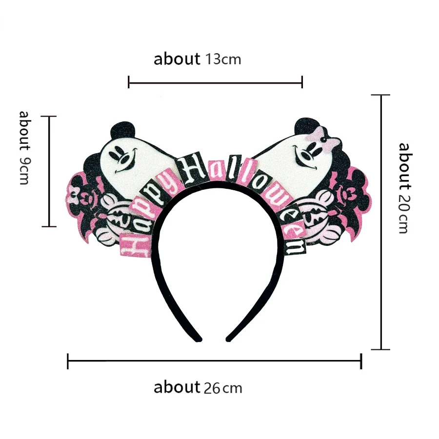 New Halloween Ghost Bat Skeleton Headband for Girls Kids Women Cosplay Hairbands Mickey Mouse Ears Headbands Hair Accessories