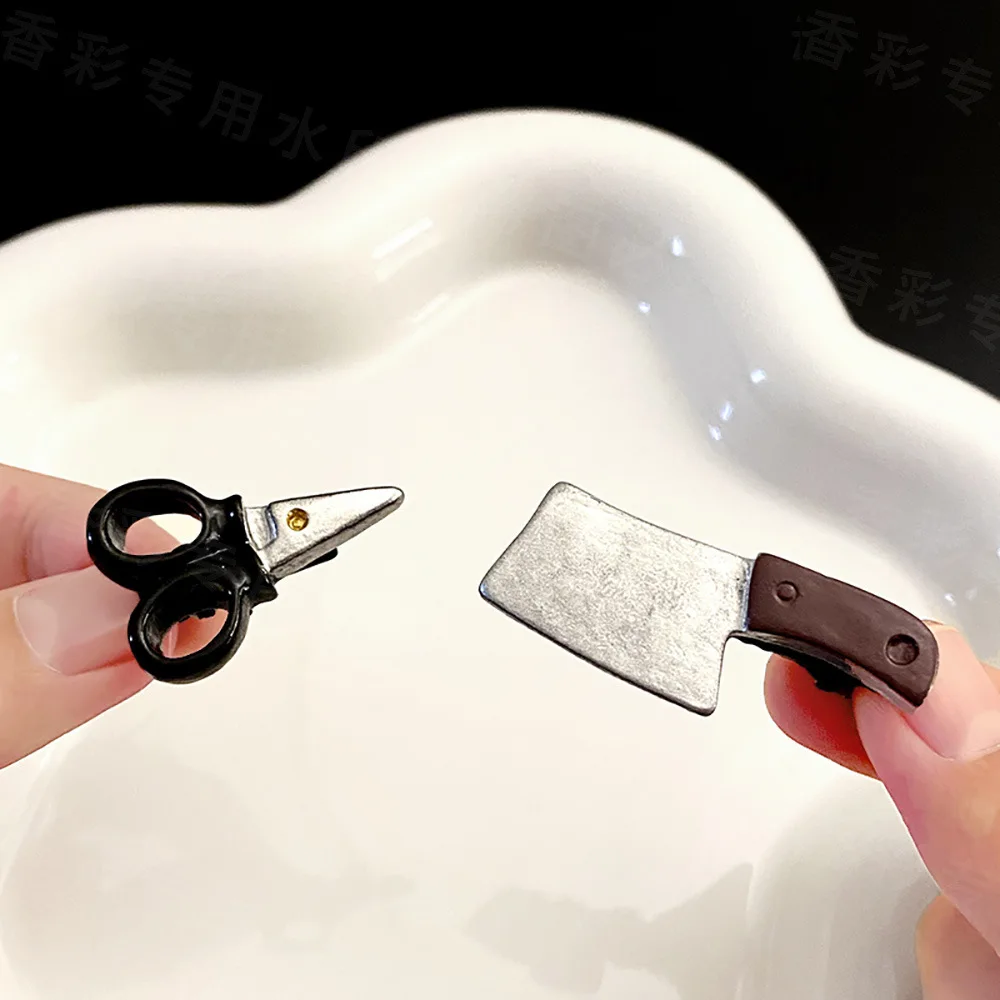 Fun Creative Simulation Knife Bulbs Scissors Hair Clip Side Bangs Broken Hair Duckbill Clip Students Girls Headdress Hair Card