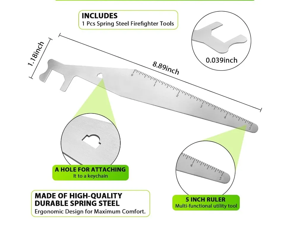 HQ 실용적인 소방관 도구 컴팩트 프라이 바, 신뢰할 수 있는 수동 스테인레스 스틸 수리, 비상용 튼튼한 야외 재사용 가능