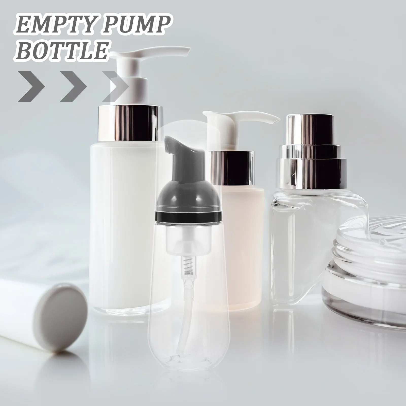 

3Pcs Travel-Friendly Refillable Foaming Bottle Set 60Ml Transparent Foam Pump Dispenser for Face Wash Shampoo Body Foam