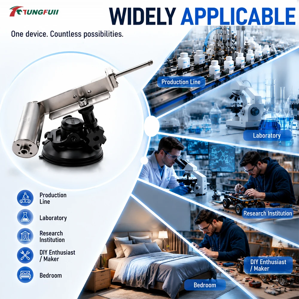 Tungfull Stainless Steel Reciprocating Linear Actuator 30-300RPM Variable Speed Suction Cup Mount Linear Motion Mechanism