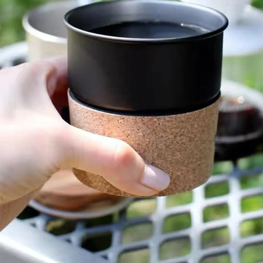 

2Pcs Coffee Cup Sleeve Adjustable Hot Cold Drink Insulated Sleeve Rope Binding Design for Home Restaurant Cafe Use