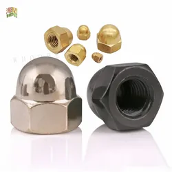 1-20pcs Acorn Cap Nut M3 M4 M5 M6 M8 M10 M12 Steel With Black Or Stainless Steel 304 Or Brass Decorative Cap Nuts Caps Covers