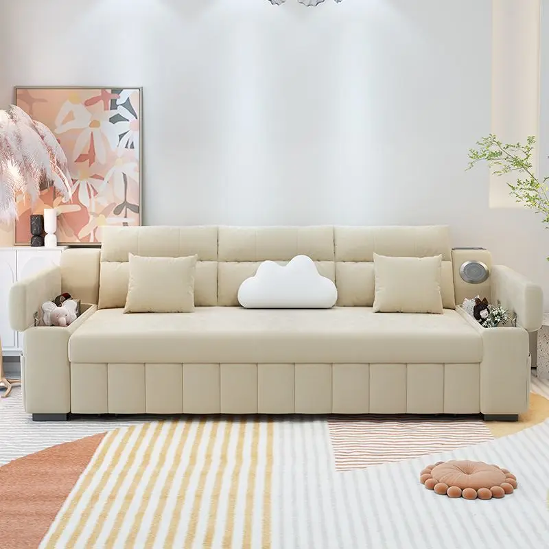 

Sofa bed multifunctional dual-purpose cream wind home modern new removable office living room small apartment
