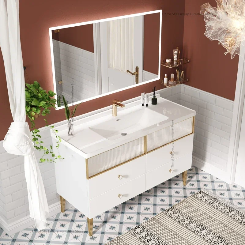 

Простой современный роскошный шкаф для ванной комнаты, комбинированный скандинавский настенный туалетный столик, зеркальные полки для ванной комнаты, мебель для дома, Muebles Baño FYBC