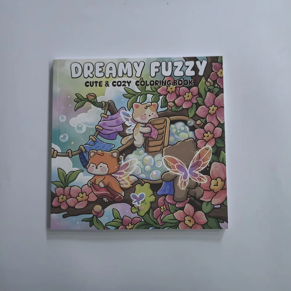 Dreamy Fuzzy Coloring Book for Adults Lovely Cozy Pattern Drawing Stress Relaxation Perfect Xmas Birthday Party Present
