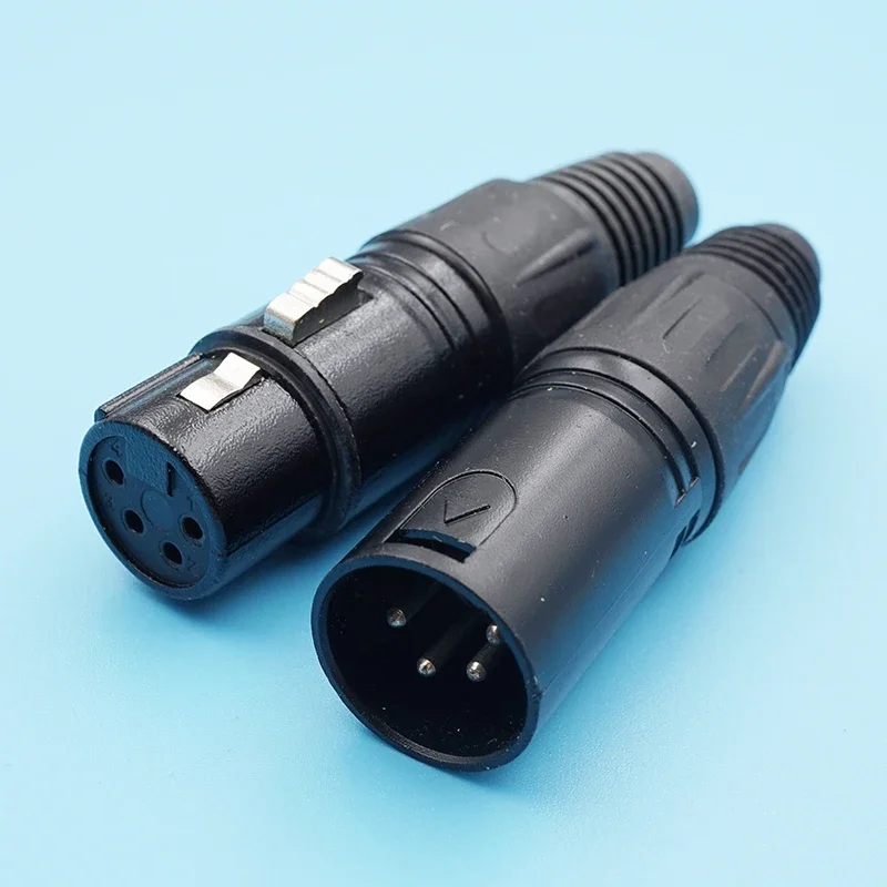 10Pcs 3/4/5 Pins Black XLR Audio Mic Microphone Connector, Cannon Female Jack Copper Needle, XLR Connector Male Balance Plug