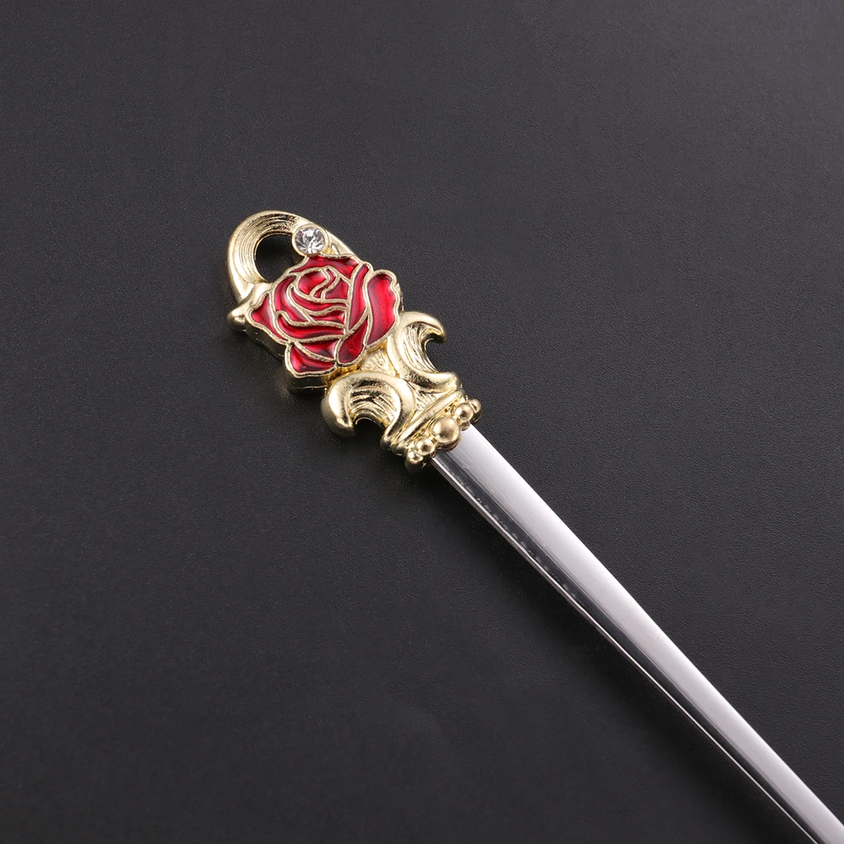 

Stainless Steel Enamel Coffee Spoon Red Rose Floral Design Stirring Dessert Scoop For Tea Kitchen Home Use