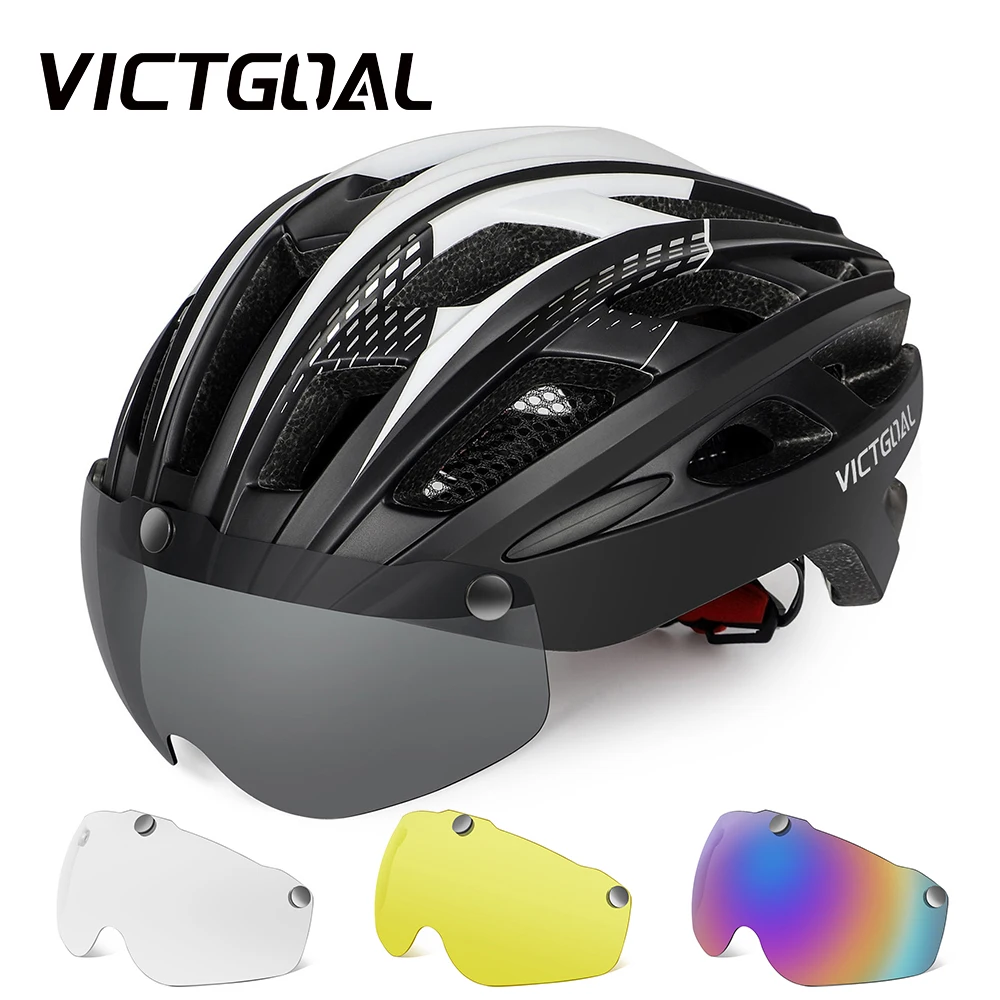 VICTGOAL Bike Helmet for Adult Men Women Bicycle Helmet with Goggles Cycling Helmet Ultralight MTB Road Mountain Cycling Helmet