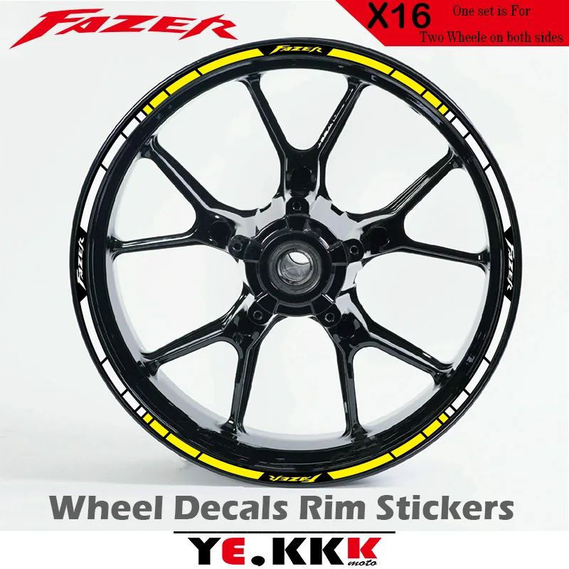 

For YAMAHA FAZER Motorcycle Wheel Hub FAZER Logo Decal Modification Full Set of 17 Inch Rim High-quality Sticker Decal