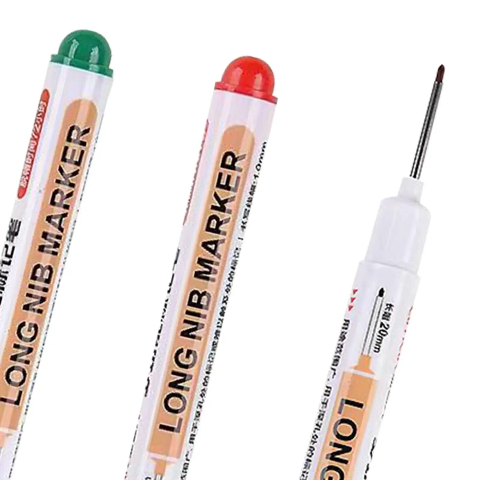 

3 Pieces Long Nib Markers Deep Drill Hole Marker Pen Marking Pen Waterproof
