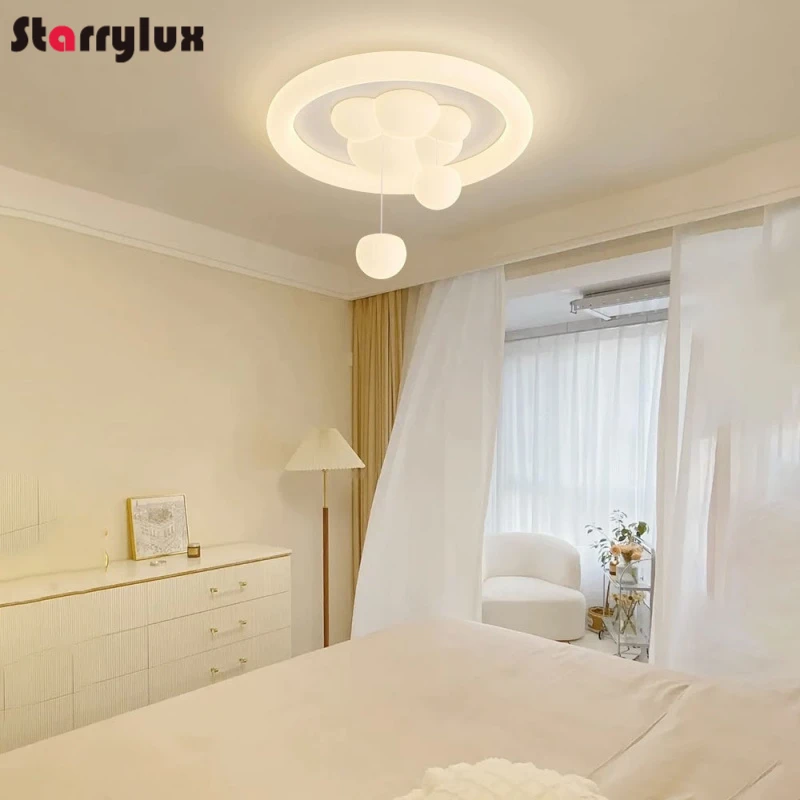Cream Cloud Ceiling Light Creative Cat Paw Kids Room Bedroom Lamp Eye Protection Lighting