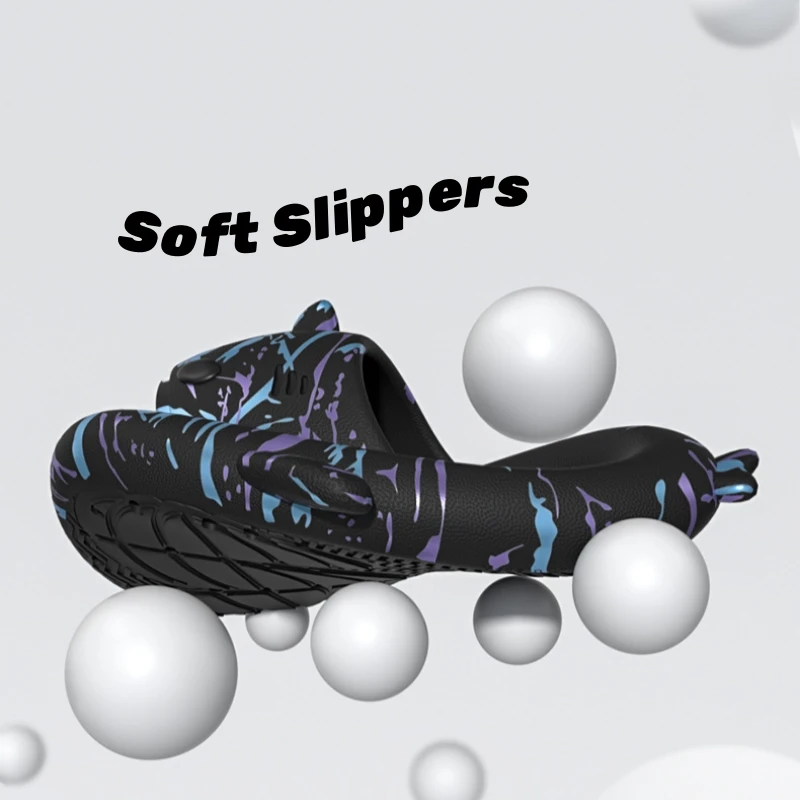 شباشب صيفية على شكل قرش فاسق للرجال والنساء، شرائح إبداعية رائعة للزوجين، صنادل مانعة للانزلاق للبالغين، أحذية الشاطئ #5