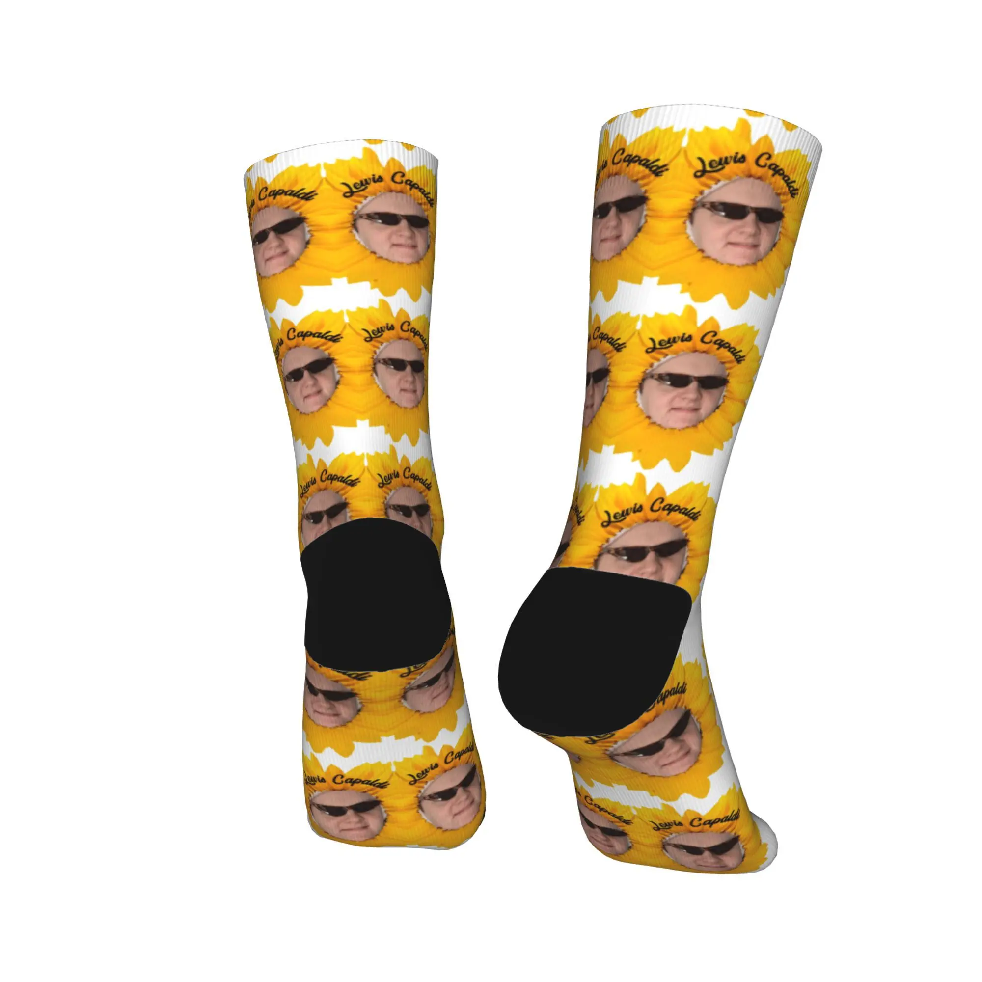 Cantor lewis c-capaldi meias de girassol primavera meias novidade mulheres homens meias de qualidade design escalada meias antiderrapantes