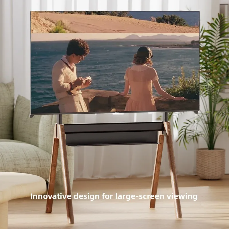 

Напольная подставка для телевизора, вертикальная современная простая вешалка для спальни, гостиной, универсальная художественная выставочная подставка из цельного дерева