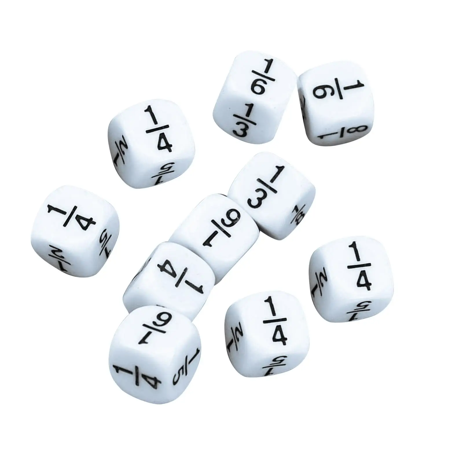 10Pcs Fraction Dice Montessori Math Toy Accessories Lightweight for Children