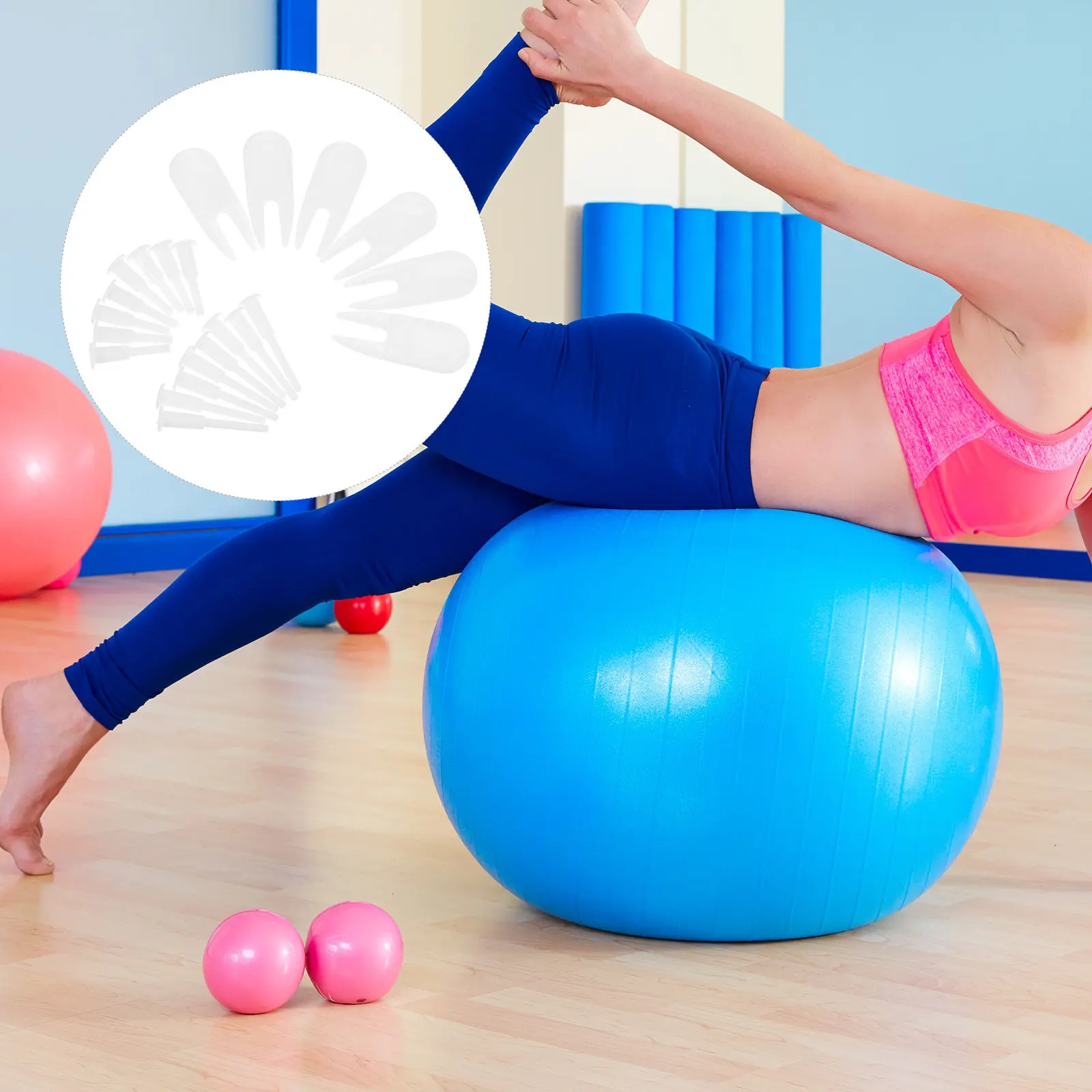 1Set Leakproof Yoga Ball Plug Replacement Kit Plastic Exercise Ball Stopper Pins for Basketball Soccer Volleyball