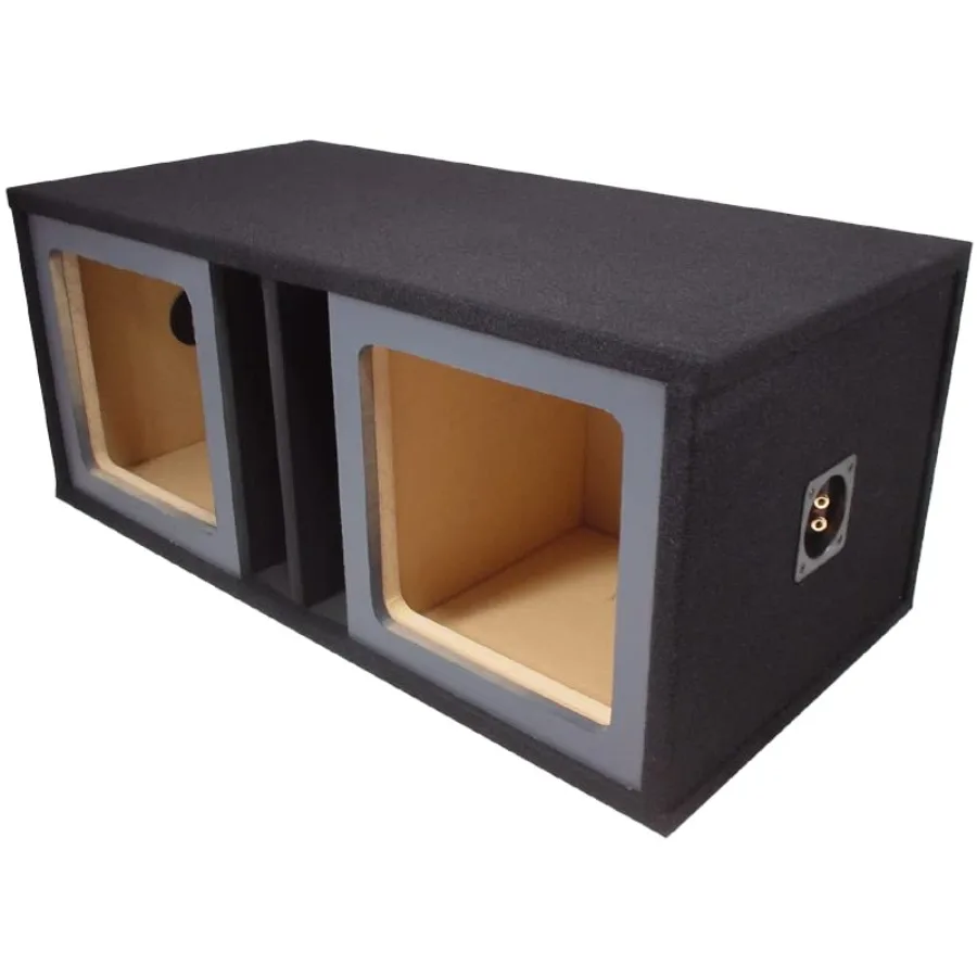 Car Audio Dual 10 Vented Square Paintable Sub Box for Kicker L7 Subwoofer: MDF enclosure, black finish, high-rigidity design view 3
