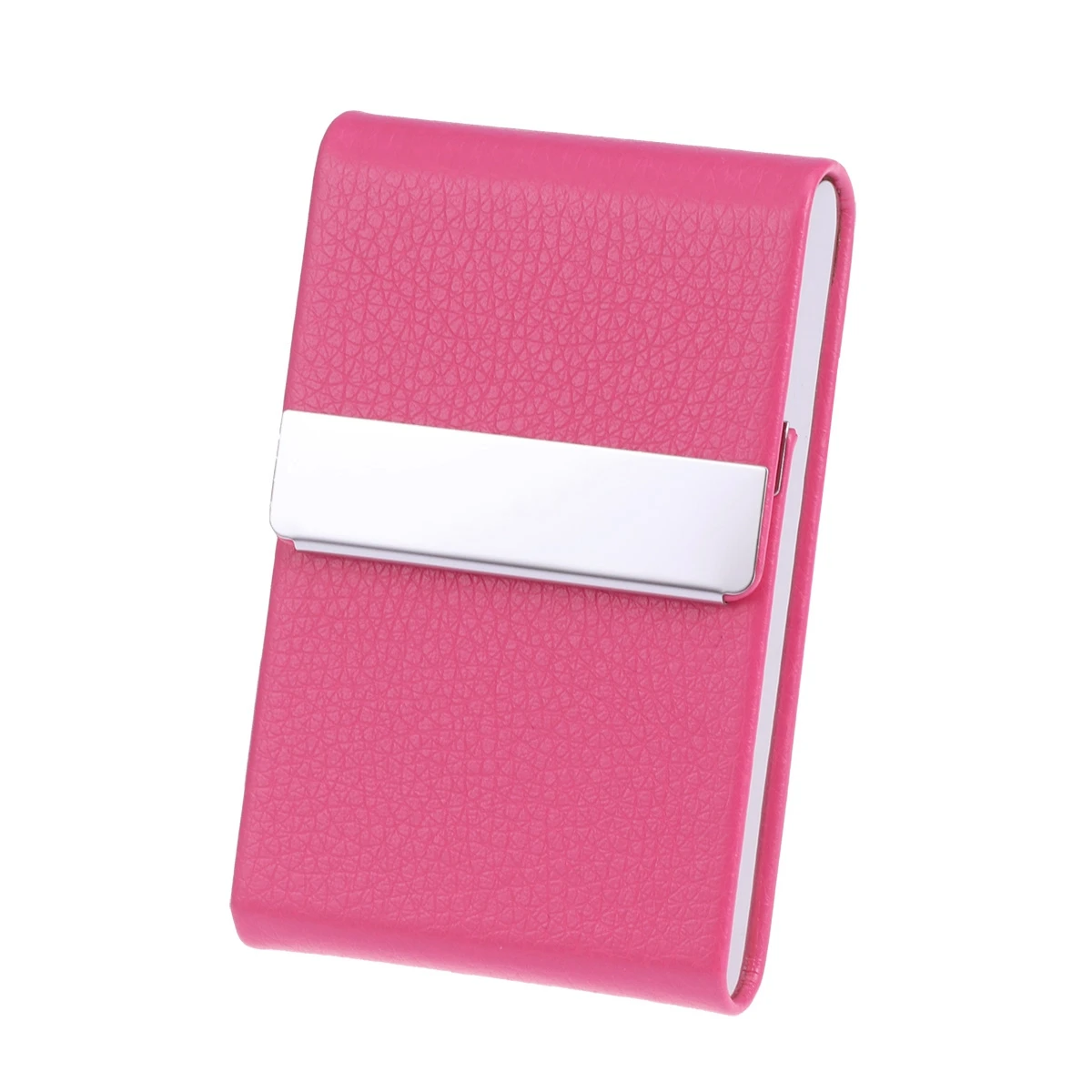 

PU Business Card Holder Stainless for Storing Cards ID Credit Men Women Office Desk Organizer
