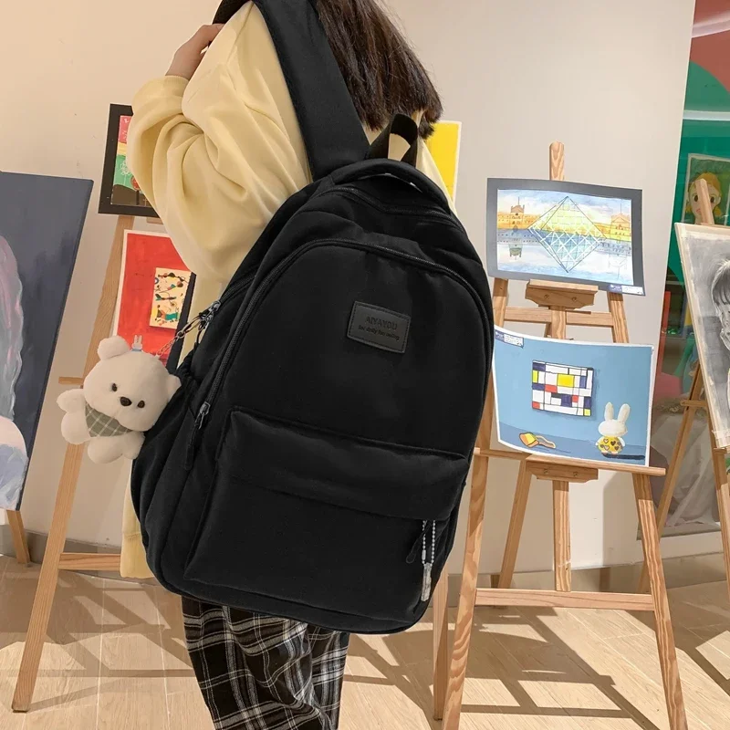 Japanese Junior High Students Schoolbag Large Capacity Waterproof Backpack Women Laptop Students Books Stationery Organizer Bags