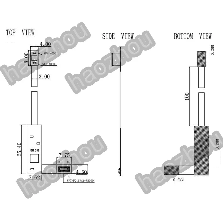 HZ OEM Low-Power OV6211 OmniVision HD CMOS Sensor 90 Grad Weitwinkelobjektiv Mini Mipi Schnittstellenmodul 400*400