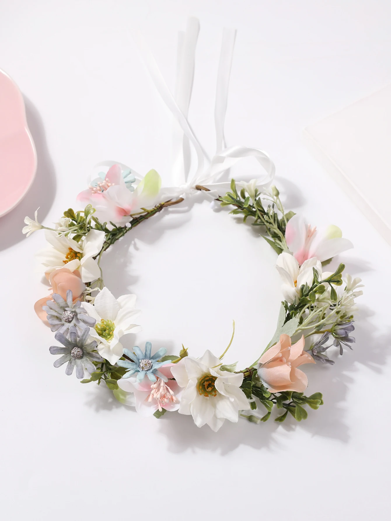 Forest style simple and fresh floral wreath, fairy like bride headwear, flower ring, flower photo, wedding dress, hair accessori