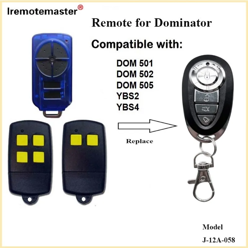 

For Dominator DOM 501, DOM 502, DOM 505 433.92mHZ Remote Rolling Code Garage Transmitter