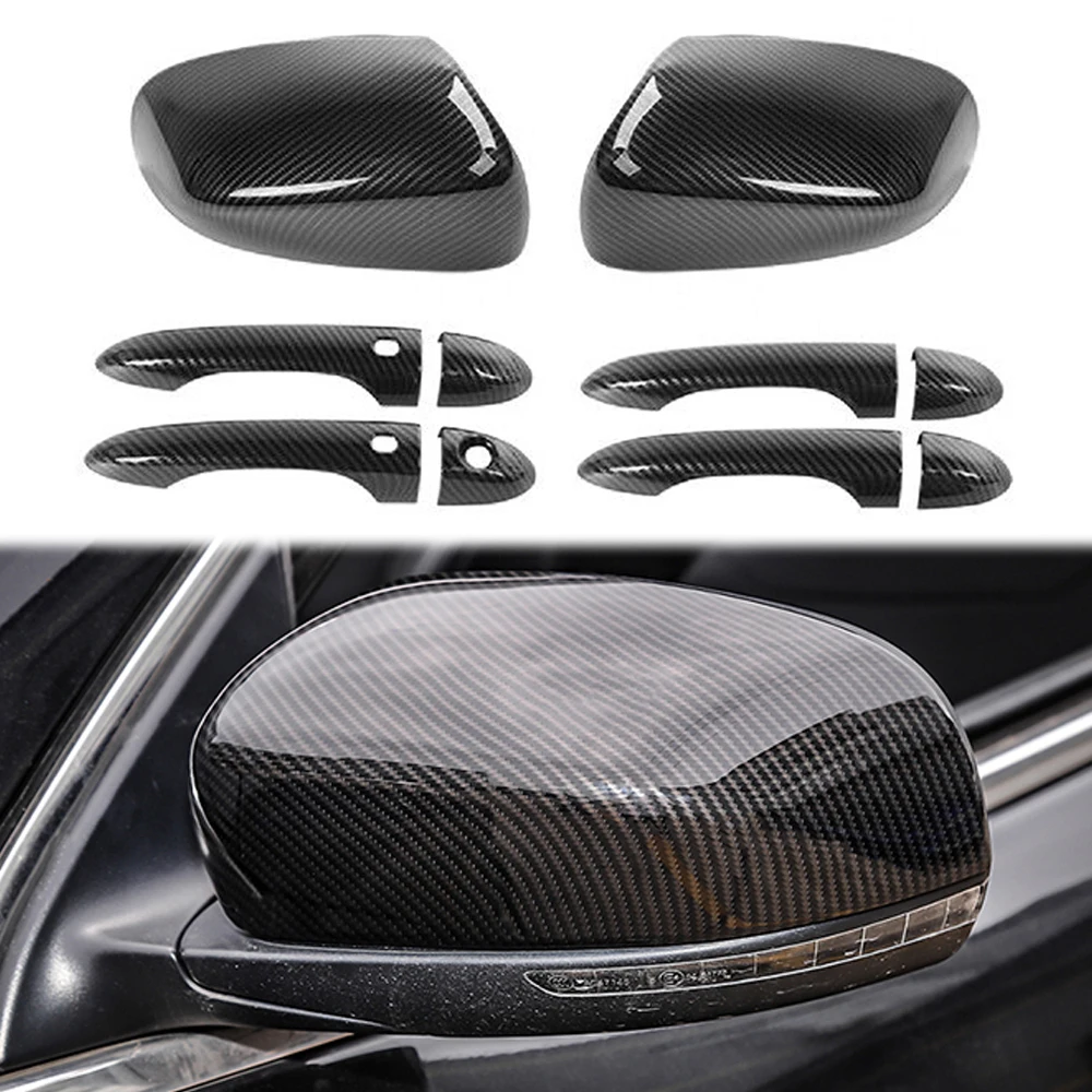 

Car Rear View Wing Mirror Cap Shell Cover Trim Door Grab Handle Decoration for Jeep Compass Cherokee 2017+ Exterior Accessories