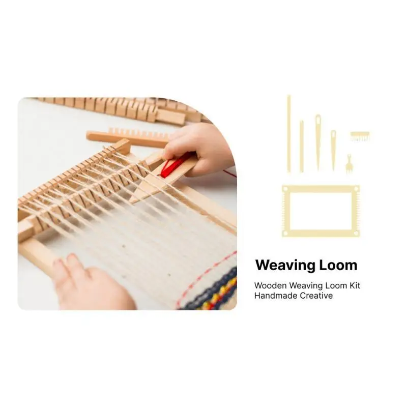 Compact Wooden Weaving Loom Kit for DIY Art Supplies Hand Knitting Tool for Tapestry Lovers and Beginners - view 4