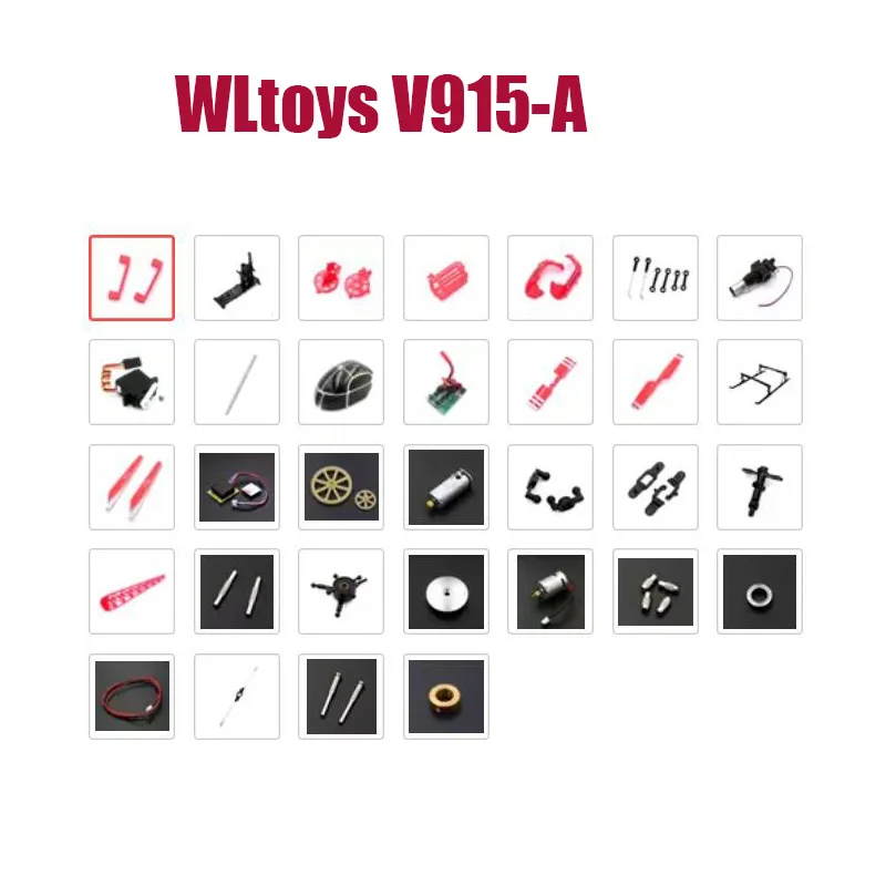 WLtoys V915-A RC Helicopter Spare Parts Main Frame Steering Gear Servo Motor Cover Casing Pull Rod Engine Circuit Main Board