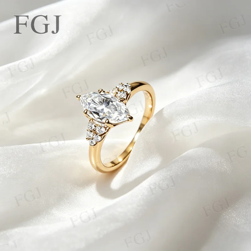 1,5 Karat Seltener Marquise-Moissanit-Paarring aus S925 Silber, Modischer Unisex-Hochzeits- und Verlobungsring, Edles Geschenk-Schmuckstück für Verliebte – Detail 5