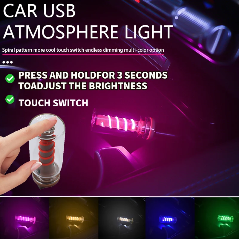Car USB LED spiral Filament Touch Dimming Bulb 5V Retro LED Bulbs Night Light Camping Incandescent Decorative LED Lighting