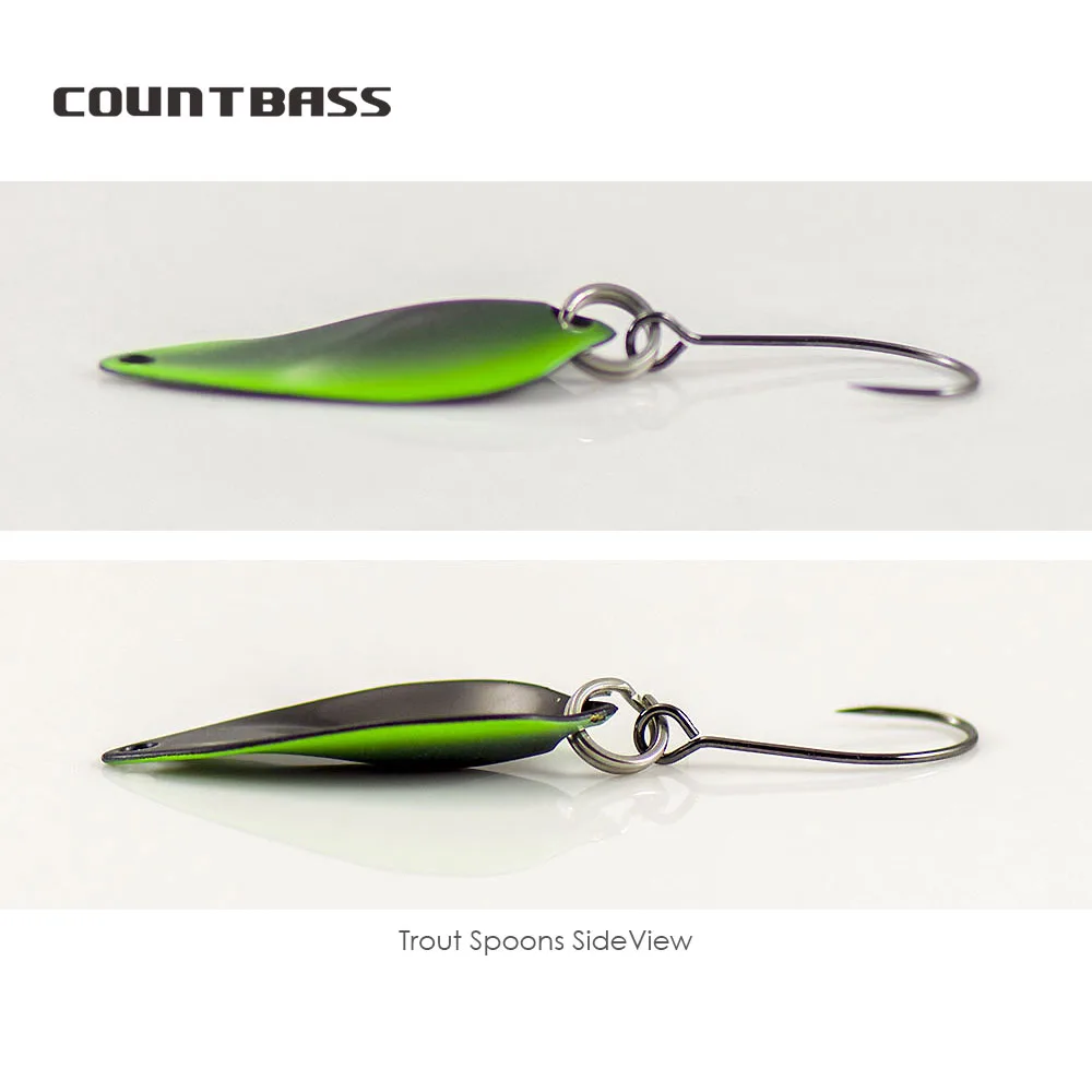 COUNTBASS 6 PCS Casting Trout Spoons Salmon Pike Bass Angler's Fishing Lures 1.2g 3/64oz