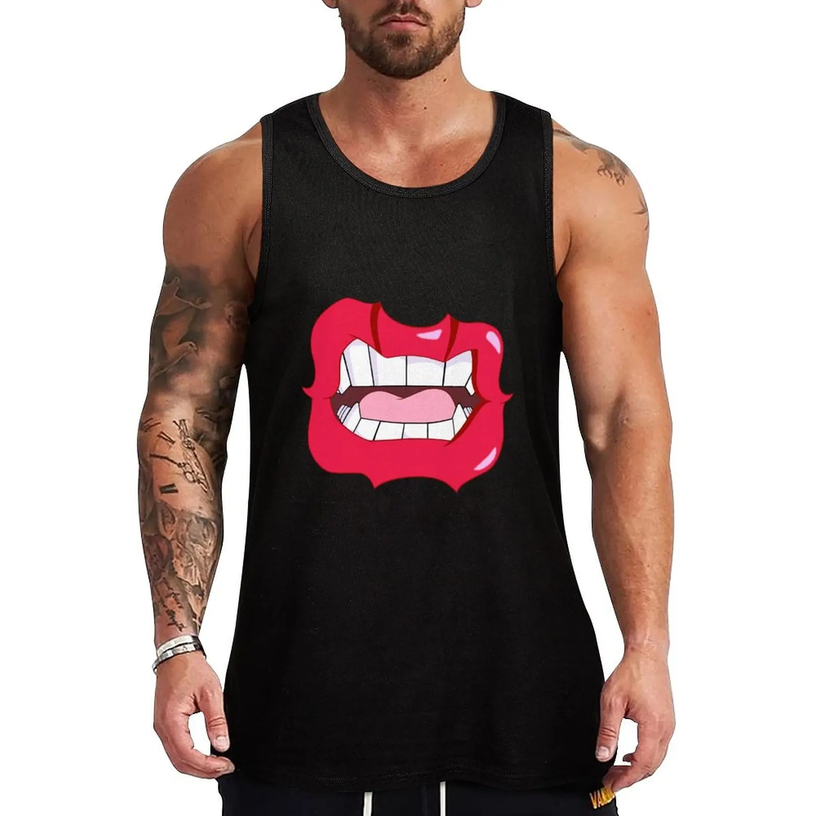 Mok Swagger's Lips Tank Top sports clothes for men Top summer sleeveless gym shirt man fitness Vest