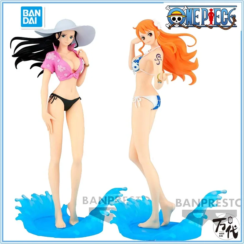 Bandai Original One Piece NAMI Robin Sparkle charm surfspray Anime Action Figure Toys for Gift Collectible Model Ornaments child