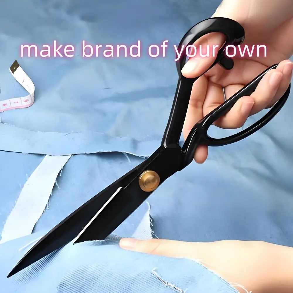 8-12inch Tailor Scissors Ergonomic Black Leather Cutting Scissors Comfort Grip Handled Durable Sewing
