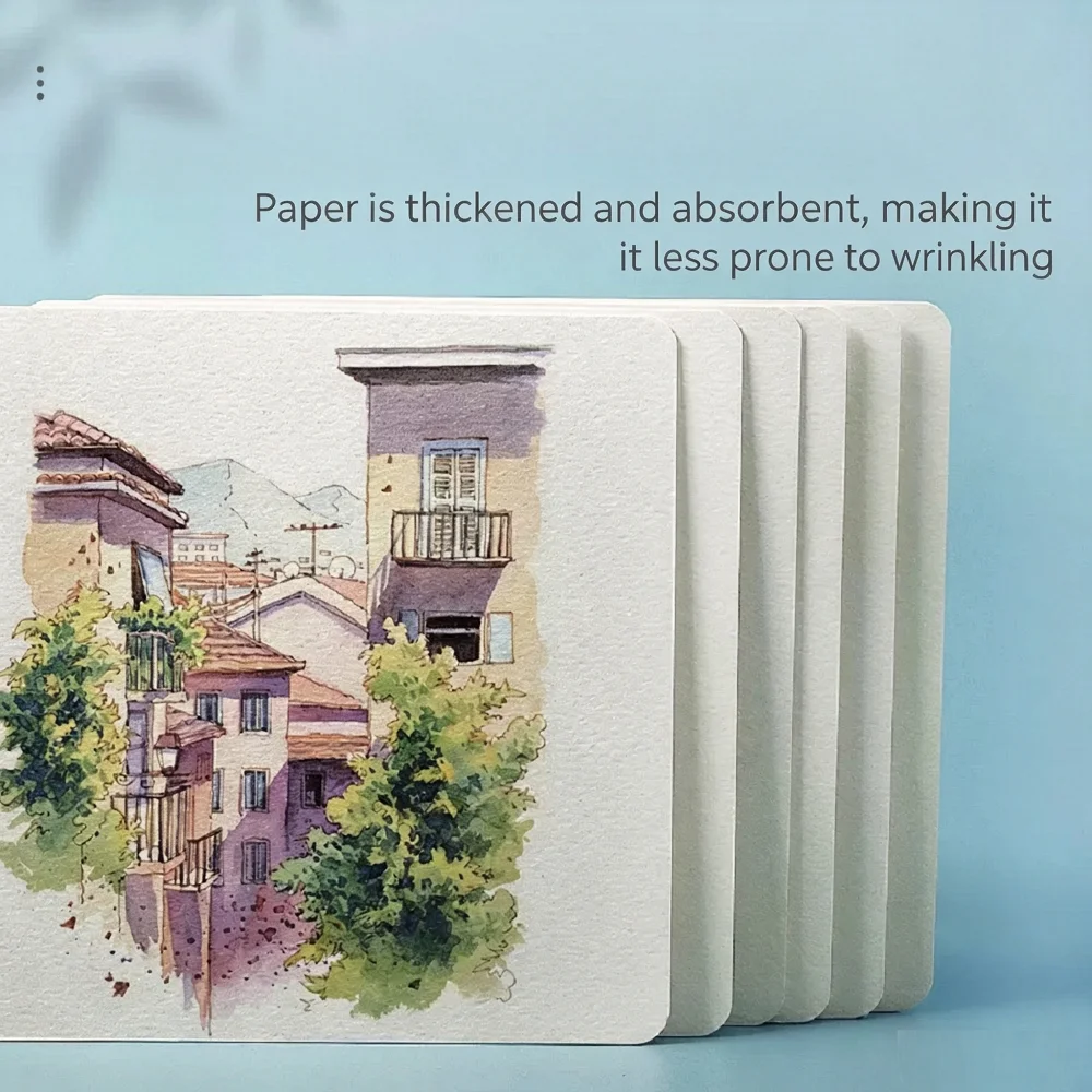 25PCS 300g Blank Watercolor Paper Cards Portable Square for School Student Watercolor Painting, Drawing, Sketching Art Supplies