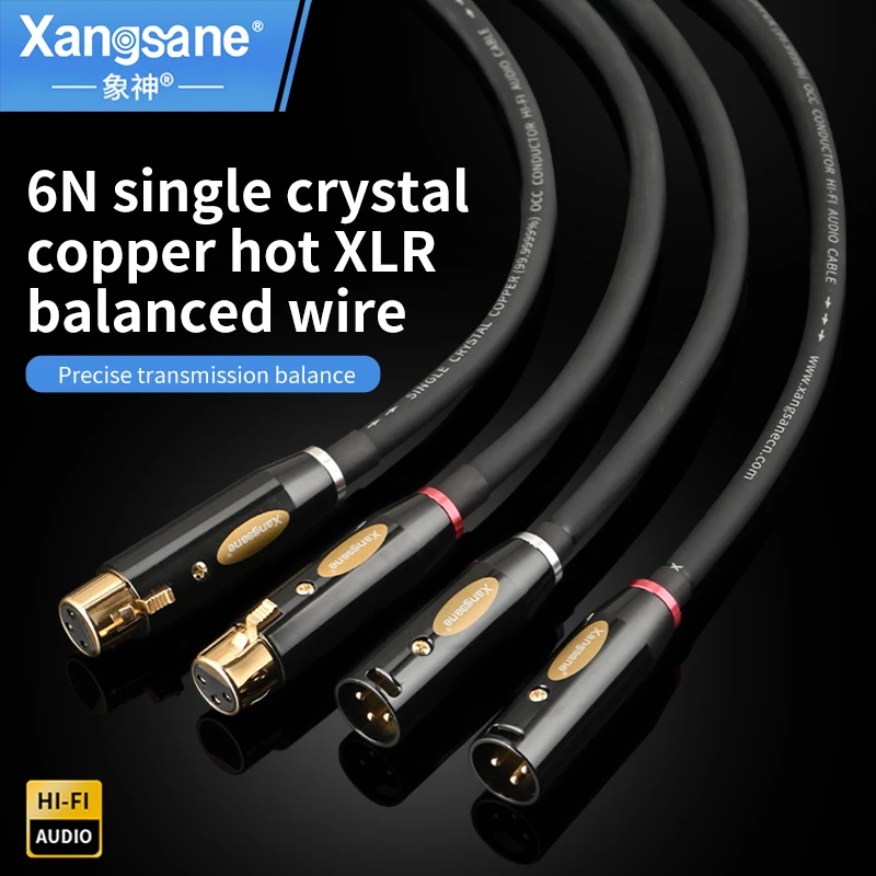 Xangsane 6N Frozen Single Crystal Copper Balanced Cable XLR Audio Cable XLR Gold-Plated Audio Cable