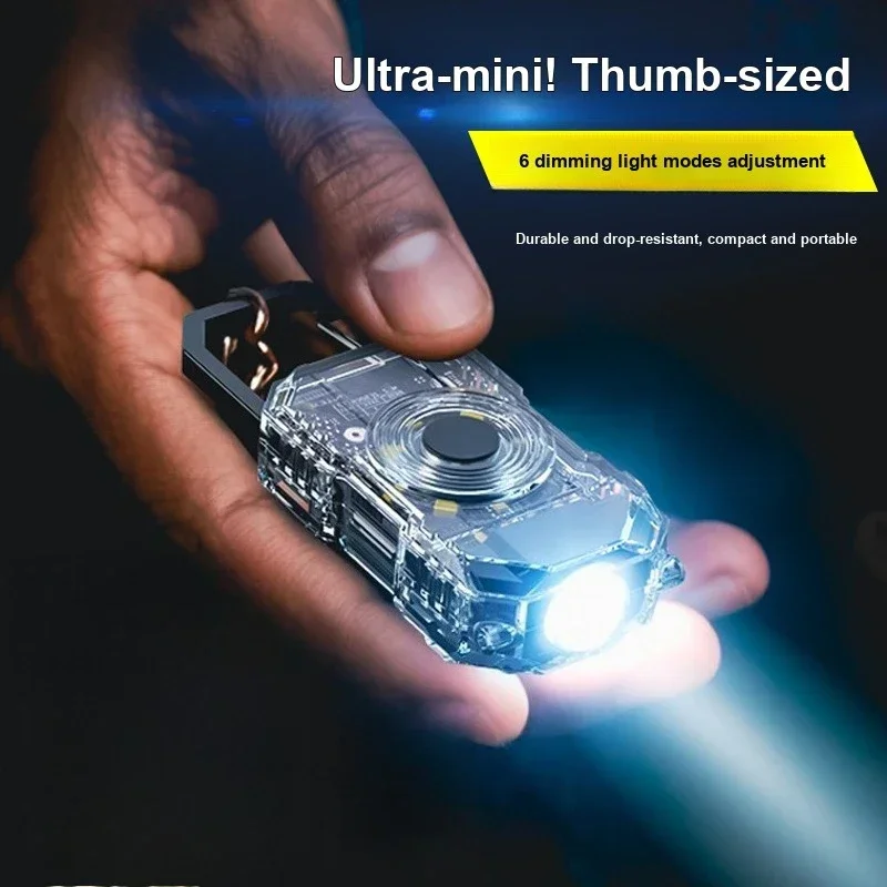 LED Mini Flashlight Long Battery Life Outdoor Charging Portable Keychain Light Multi-function Work Light