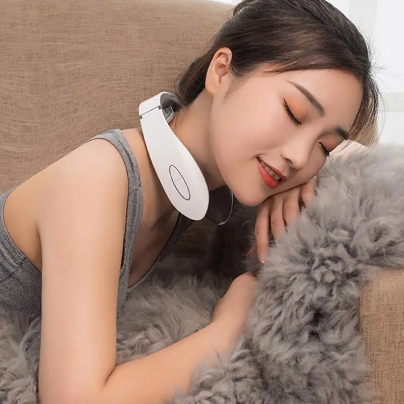 Neck Massager Cordless With Heat Heating Cervical Neck Massager Ergonomic Neck Relaxer With 9 Gears And 6 Modes For Home