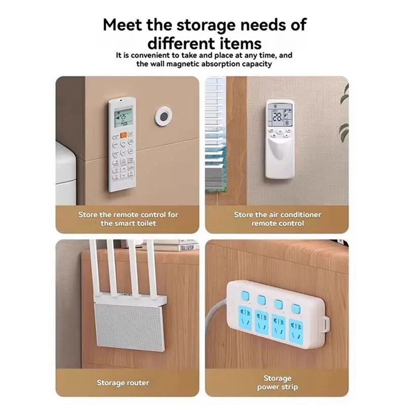 ABYP Adhesive Magnetic Remote Control Holder 100PCS Wall Mount Storage Hooks For TV/Air Conditioner Home Organizer