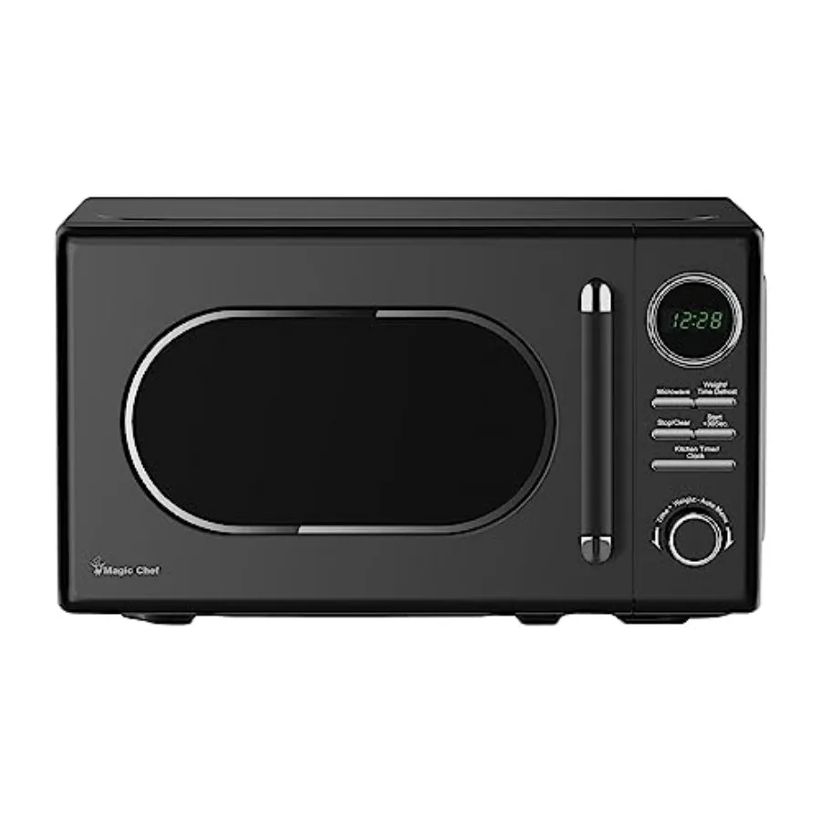 

0.7-Cu. Ft. 700-Watt Retro Countertop Microwave in Black for Efficient Kitchen Heating and Quick Meal Preparation with Modern D