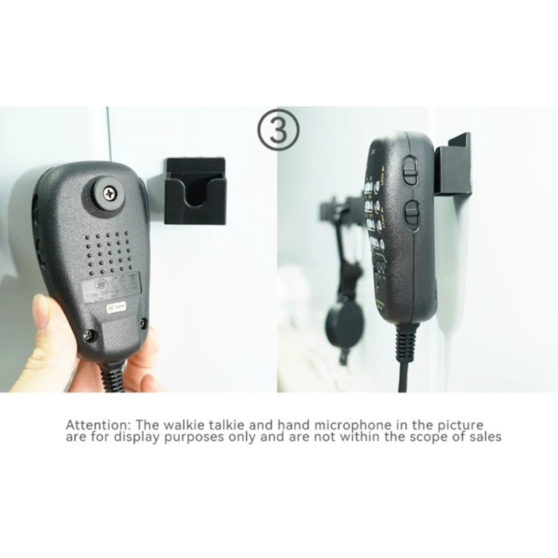 Y1UB Universal 3 ใน 1 คลิปสะดวกและอเนกประสงค์ Wall Mount ABS Mount พร้อมกาวติดตั้งง่าย Walkies Talkies Hold