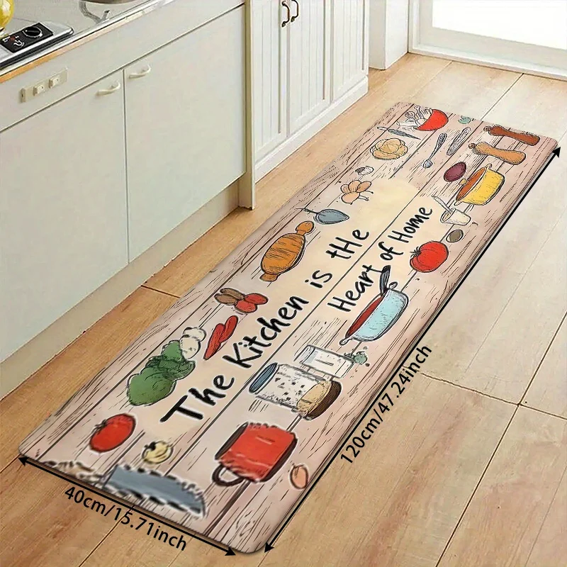 VIKAMA Vegetable Basin Printed Carpet Entrance Soft Floor Mat Kitchen Absorbent Anti Slip Floor Mat Home Decoration