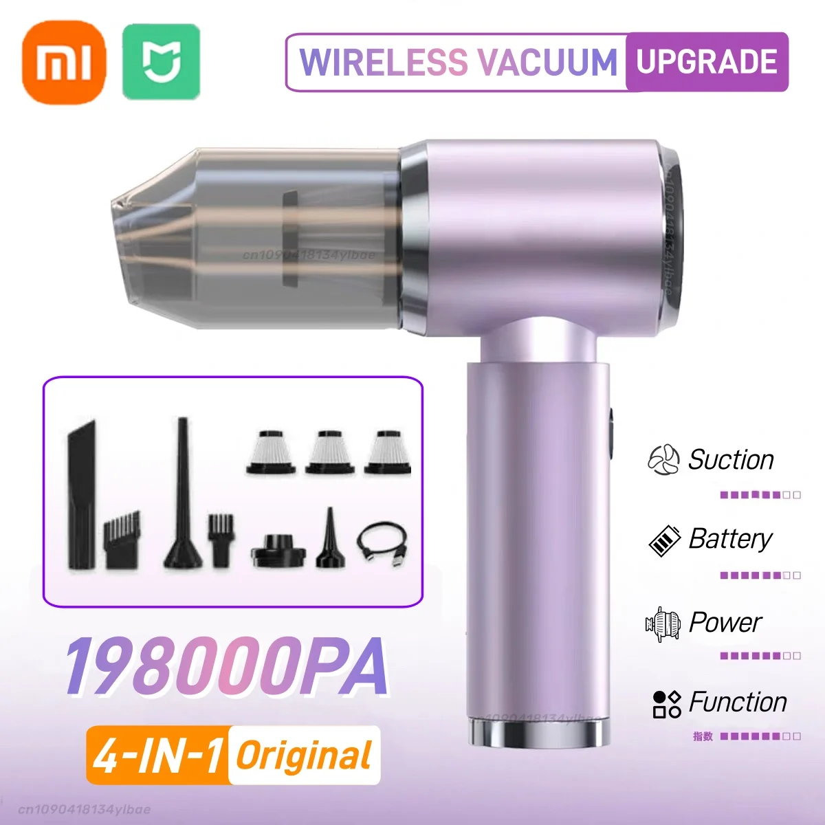 Xiaomi 198000pa Portable Wireless Vacuum Cleaner Strong Suction For Car Home Multifuctional Cleaner Handheld Wet Dry Vacuum New