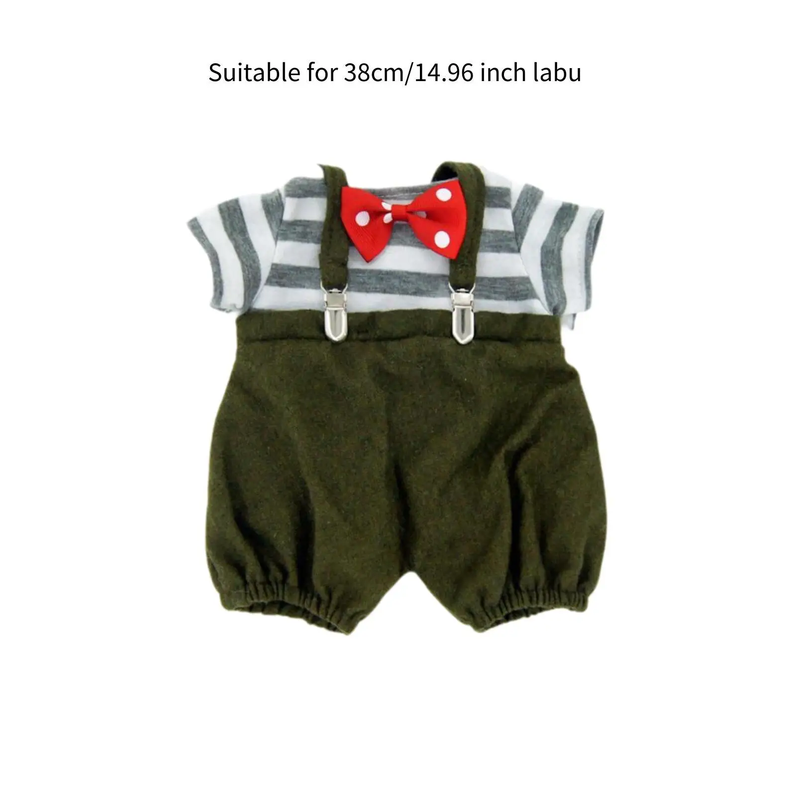 3x pantalons à bretelles et t-shirt pour poupées à la mode, tenues avec nœud papillon, accessoires, vêtements faits à la main pour poupées de 38cm, cadeaux pour enfants
